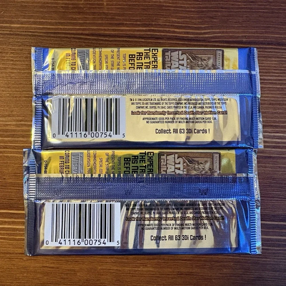 1996 Star Wars 3D Trading Cards Topps Packs Lot of 2 Sealed Widevision